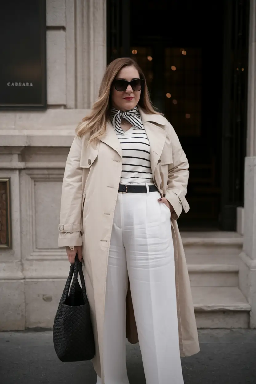 plus size fall fashion capsule wardrobe Parisian-Inspired Layers for City Strolls