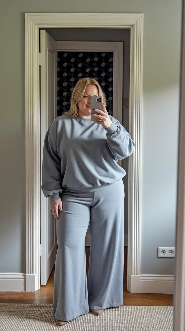 fall winter plus size capsule wardrobe Cozy Monochrome Comfort for At-Home or On-the-Go