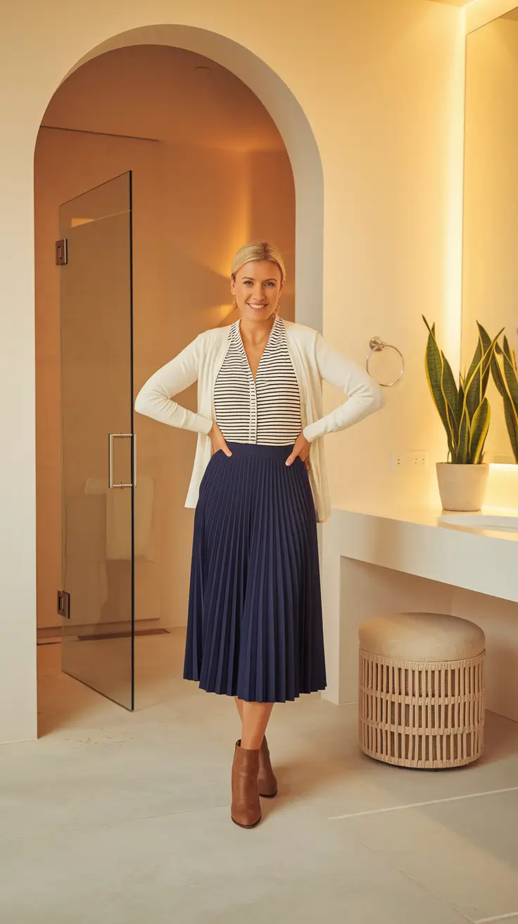 fall skirt outfits casual Nautical Chic for Fall Transitions