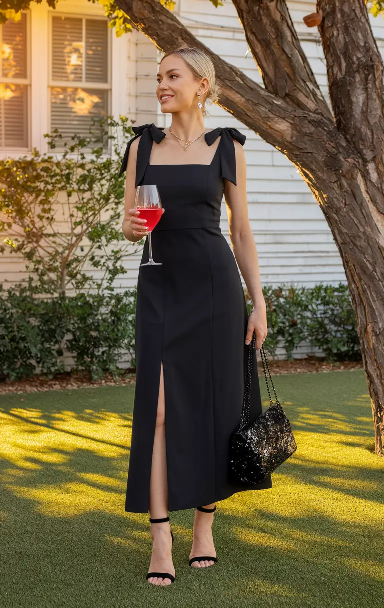 fall wedding guest dress cocktail attire Chic Minimalism With a Twist