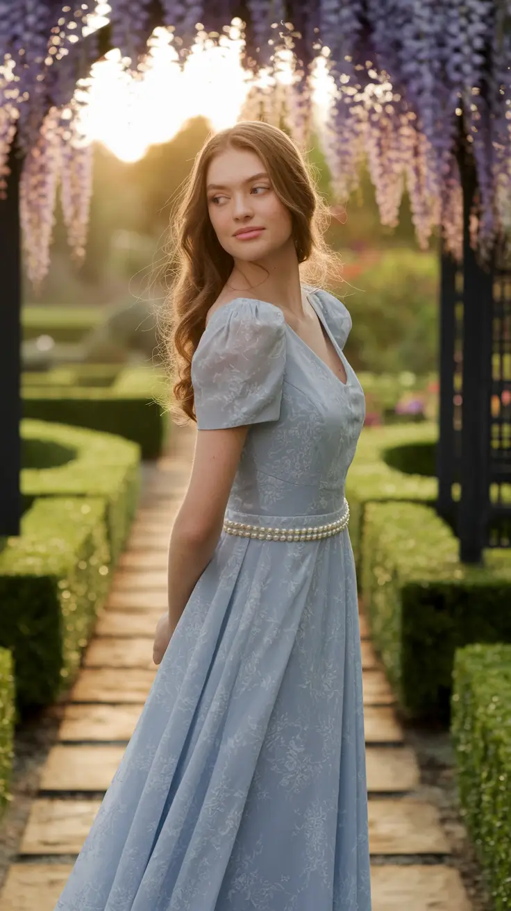 fall wedding guest dress october formal Soft Blue With a Regal Touch