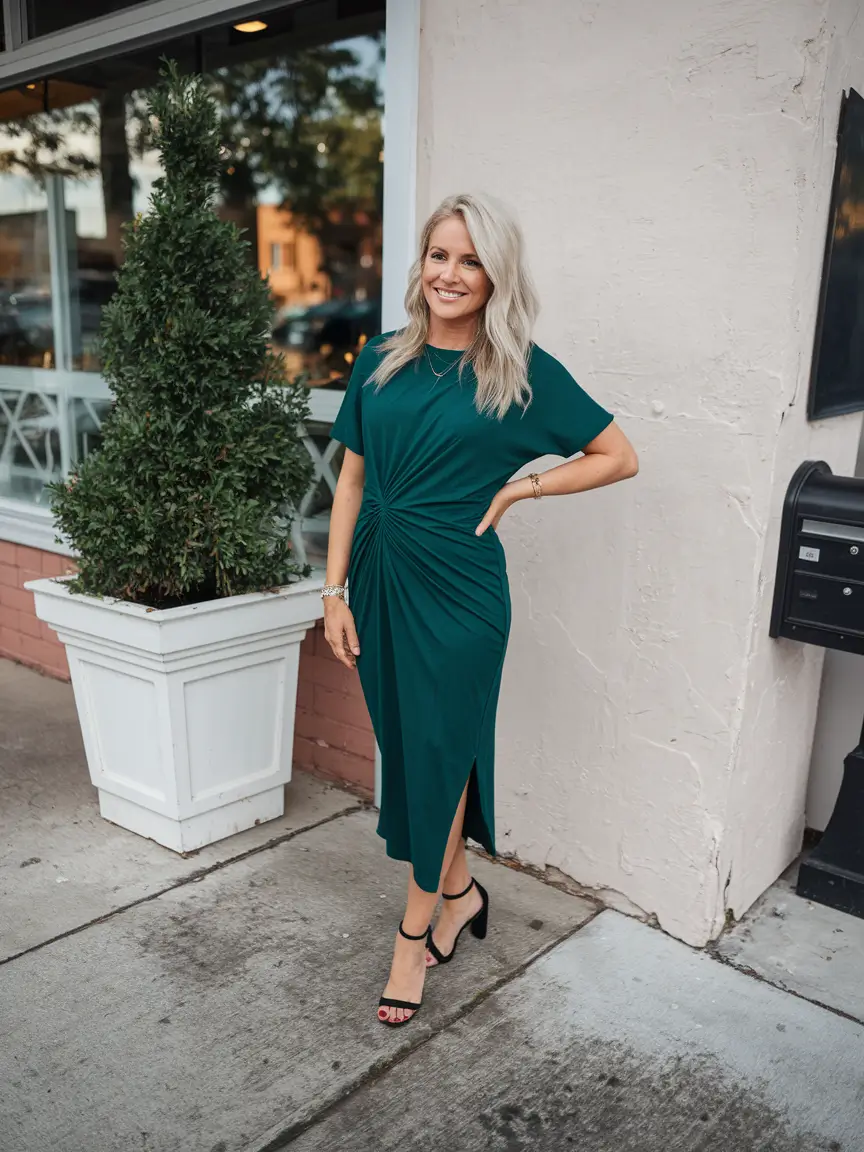 fall wedding guest dress casual Emerald with a Twist