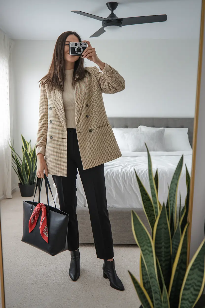 stylish work outfits for women 2025 Textured Neutrals with Subtle Edge