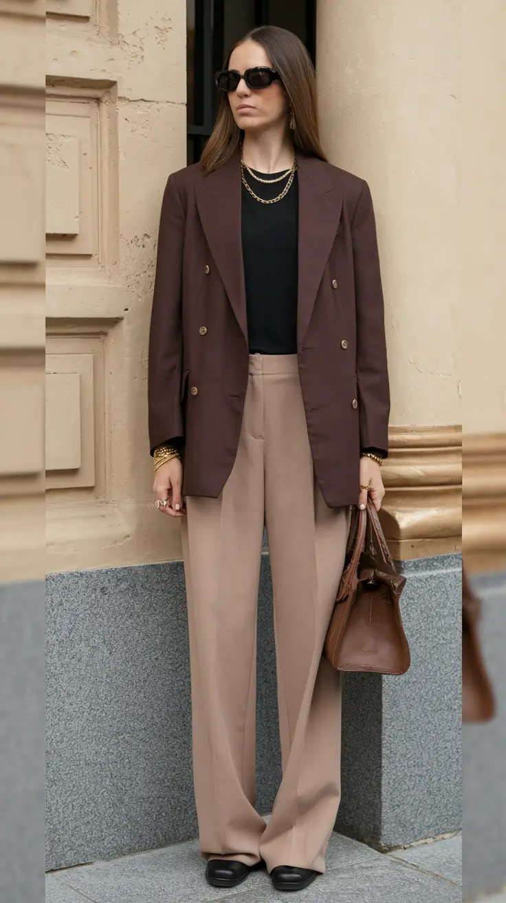 fall outfit inspo for women Power Neutral in Classic Tailoring