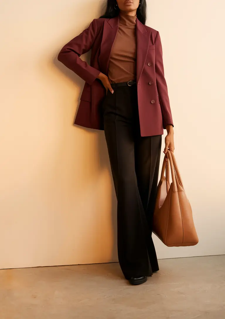 fall style inspo black women Power Plum: Bold Blazer Energy