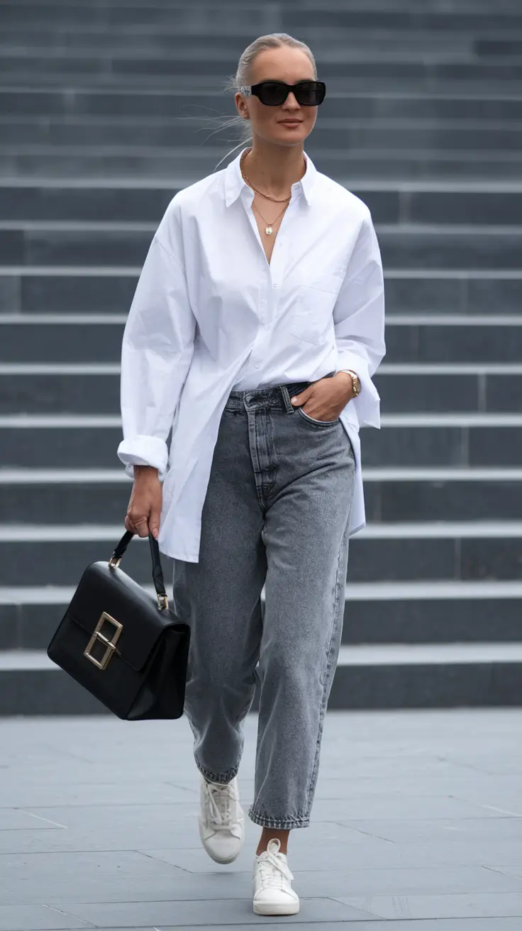 womens fall fashion Crisp Contrast With a Classic Spin