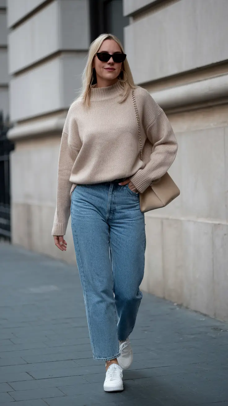 womens fall fashion Elevated Simplicity in Knitwear and Denim