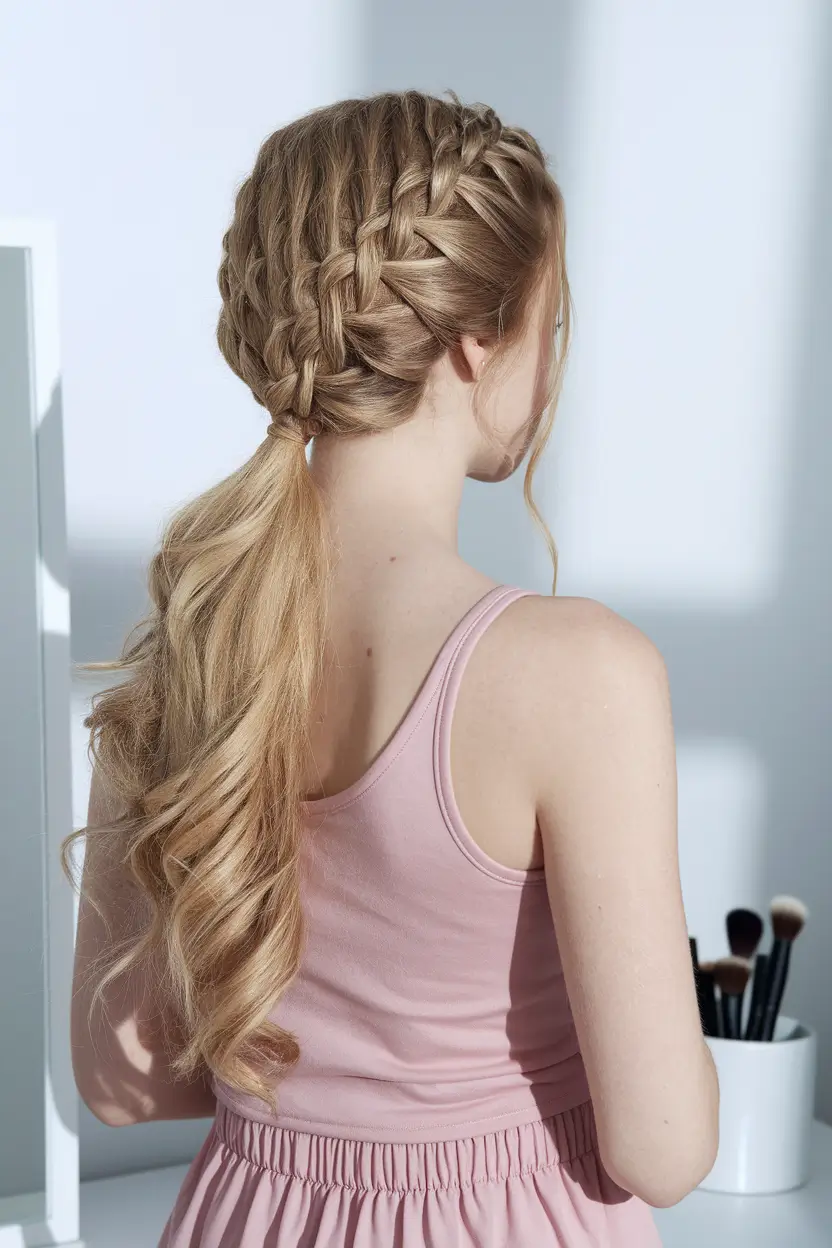 first day of school hairstyles Loose Side Braids to Cascading Curls