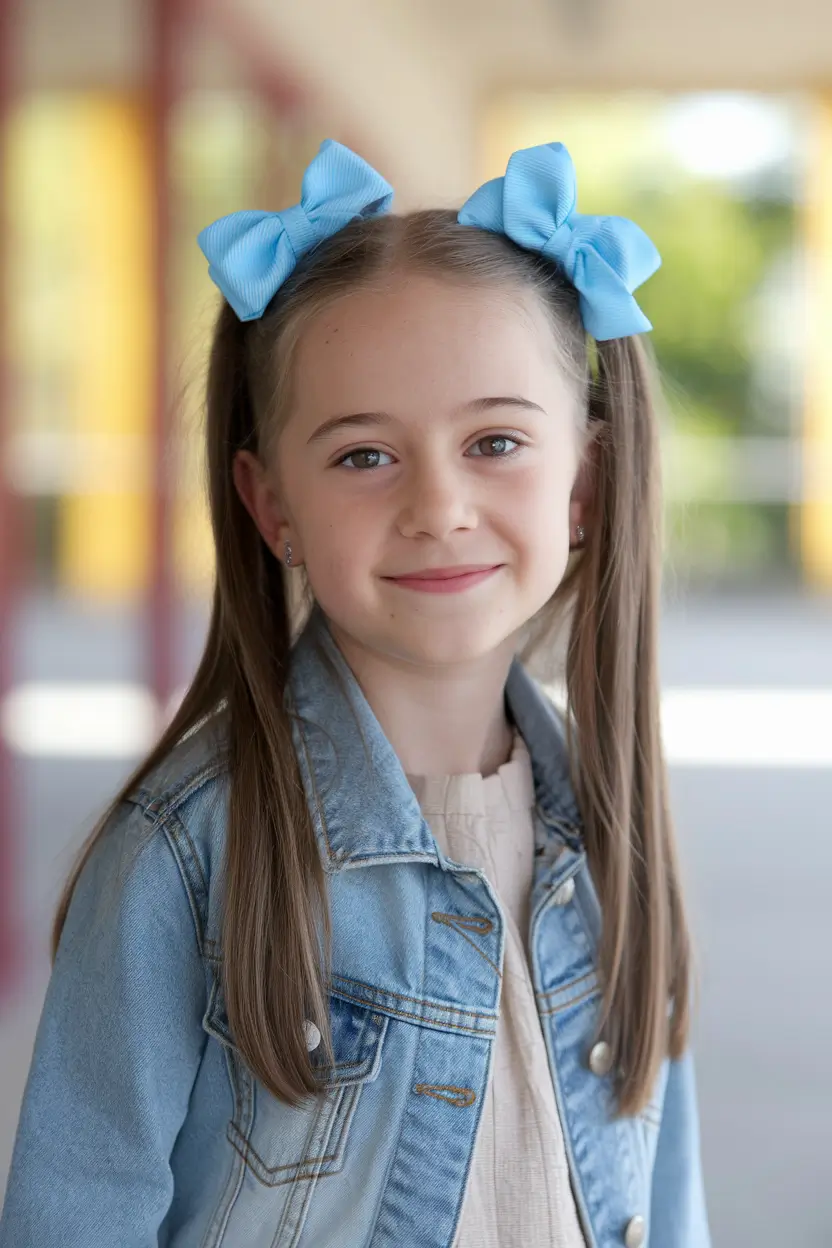first day of school hairstyles Pigtail Bows for Sweet Simplicity