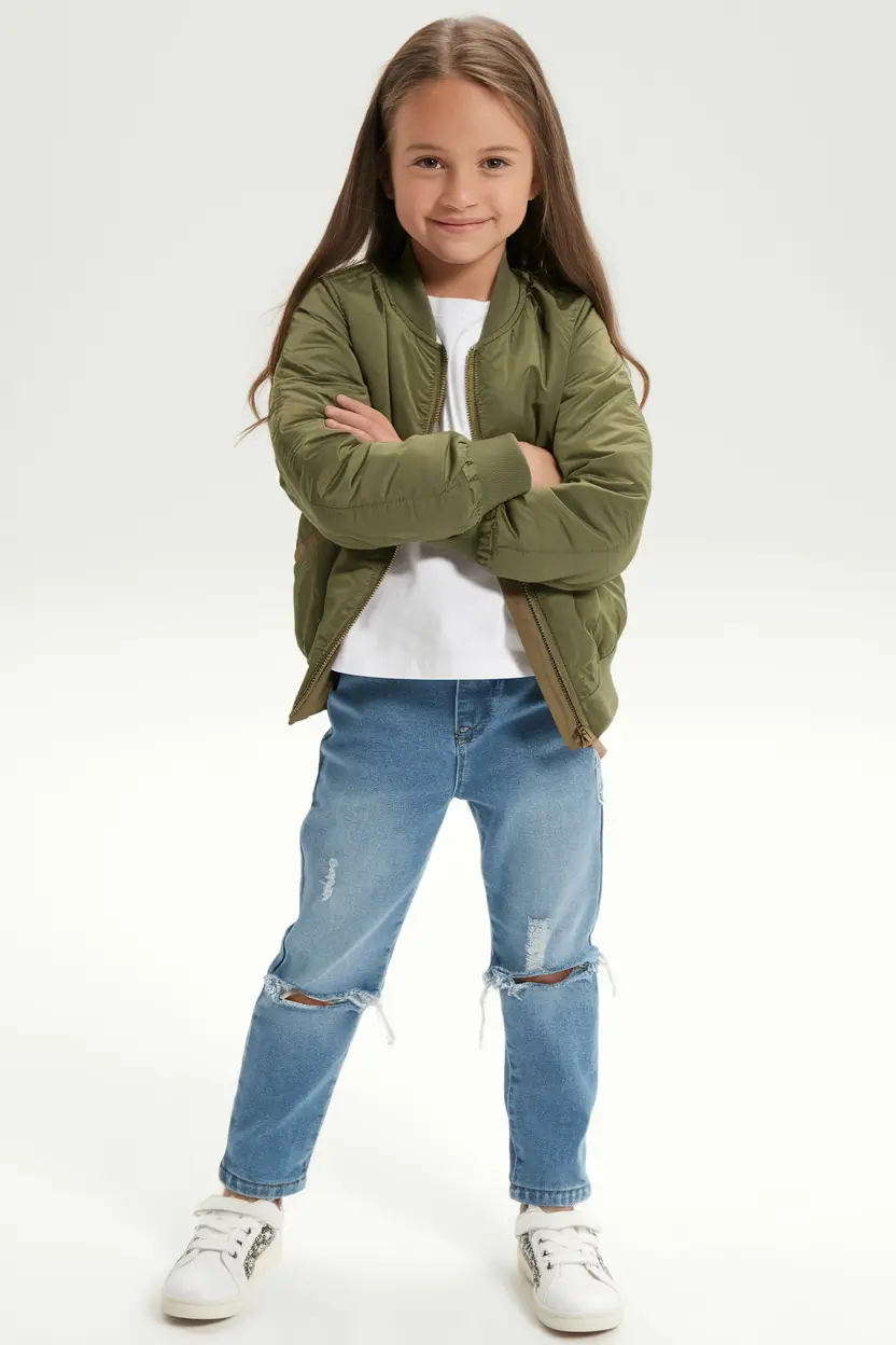 first day of school outfits 2025 Army Green and Laid-Back Edge