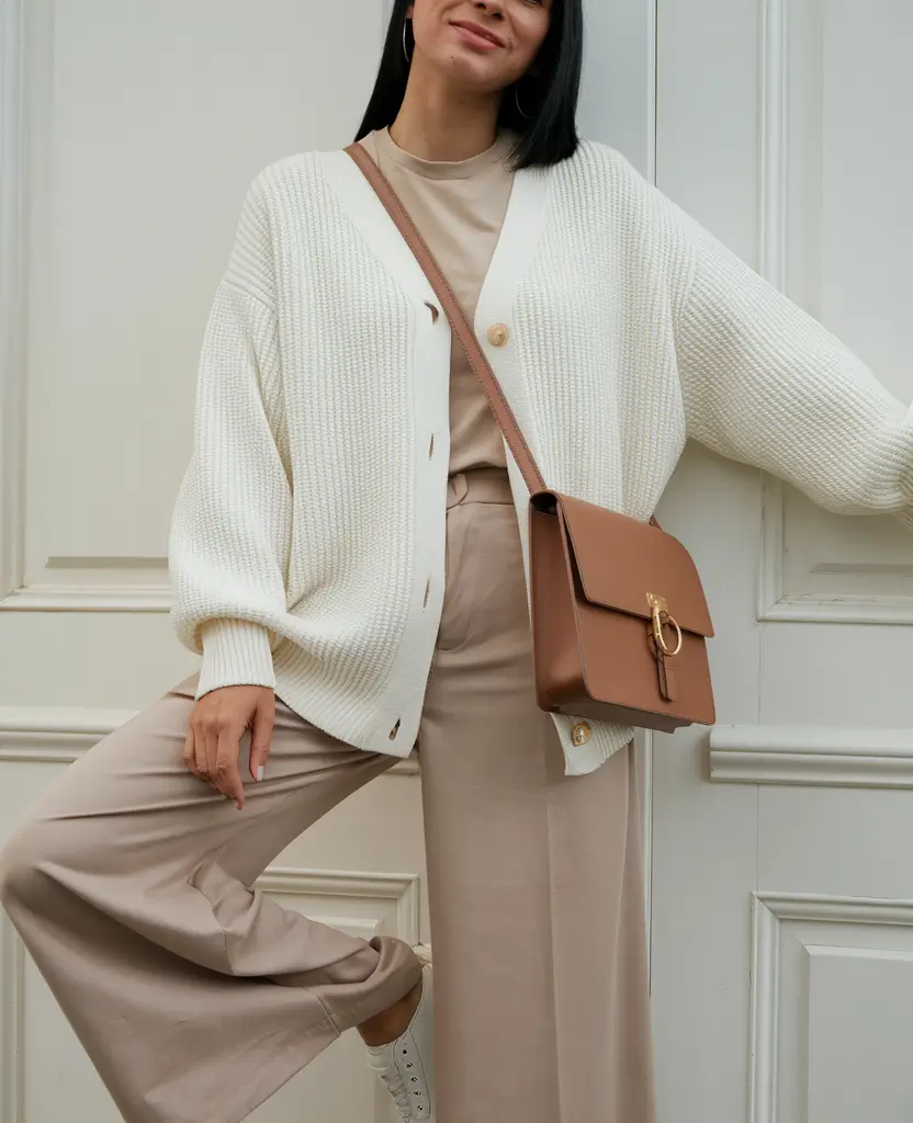 fall business casual outfits plus size Cozy Cardigans and Taupe Tones
