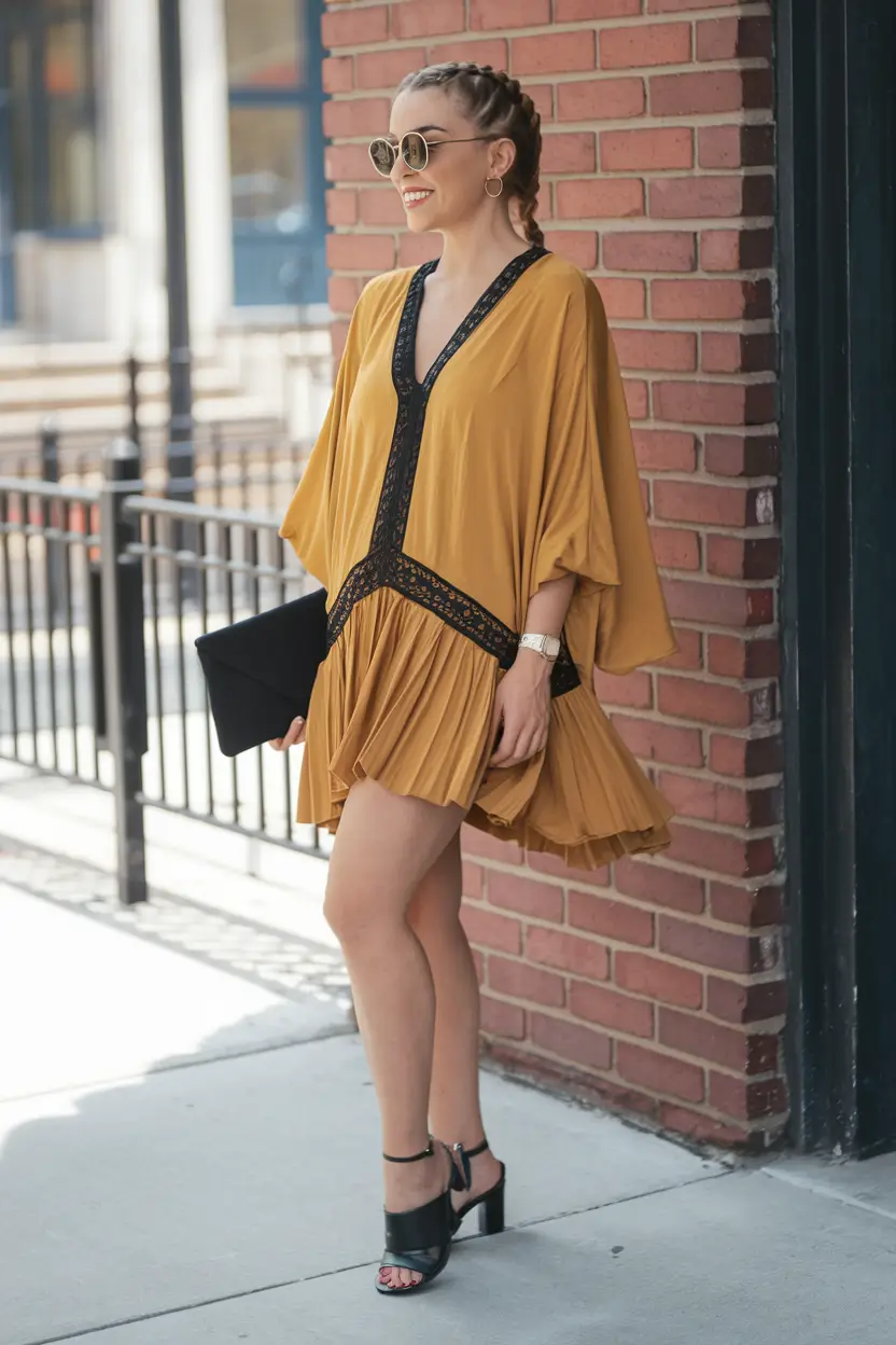 labor day dress Bohemian Edge with a Golden Touch