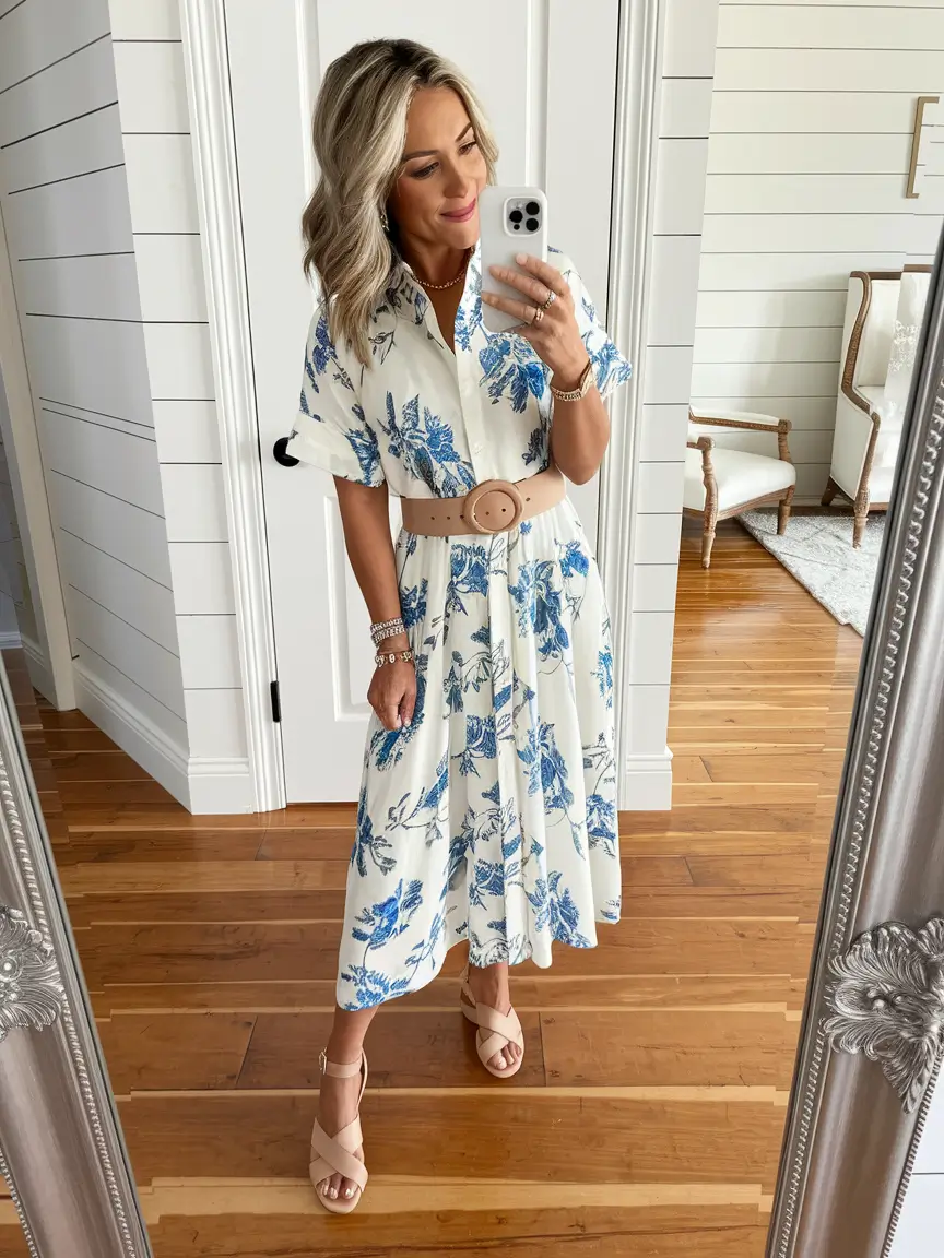 labor day dress Floral Simplicity for Long Lunches