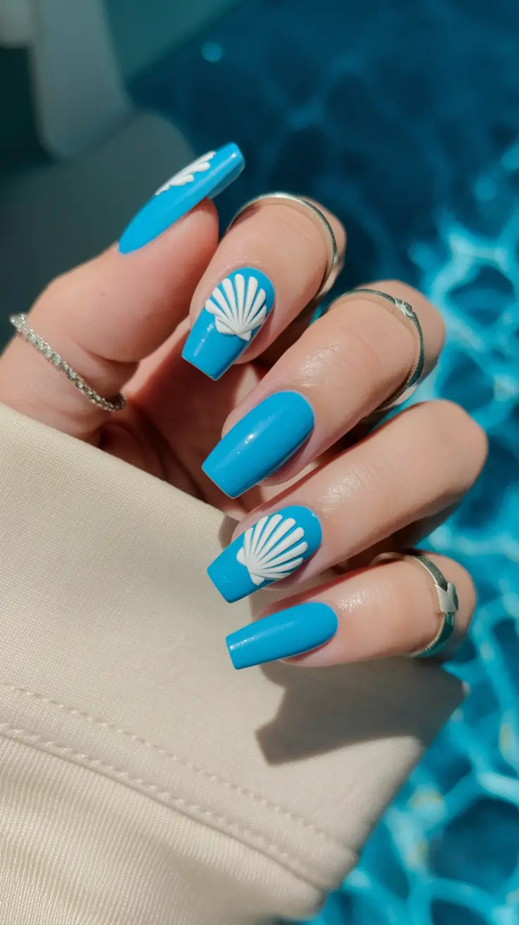 ocean vibe nails Mermaid Shell Magic