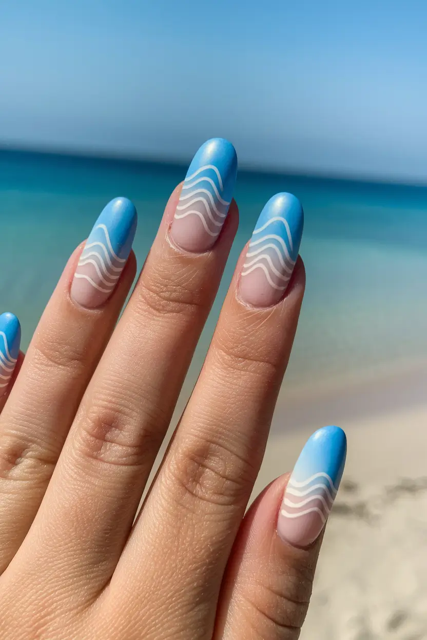 ocean vibe nails Ocean Swirl Ombré