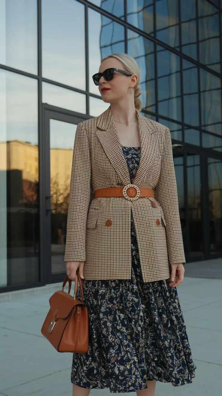 october wedding guest outfits City Autumn Layering with a Vintage Twist
