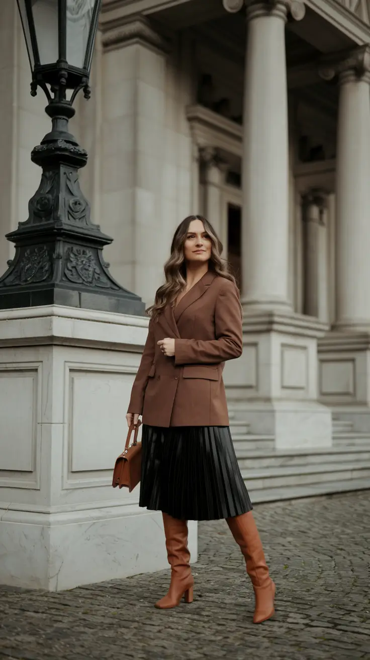 october wedding guest outfits Classic Autumn Neutrals with a Twist