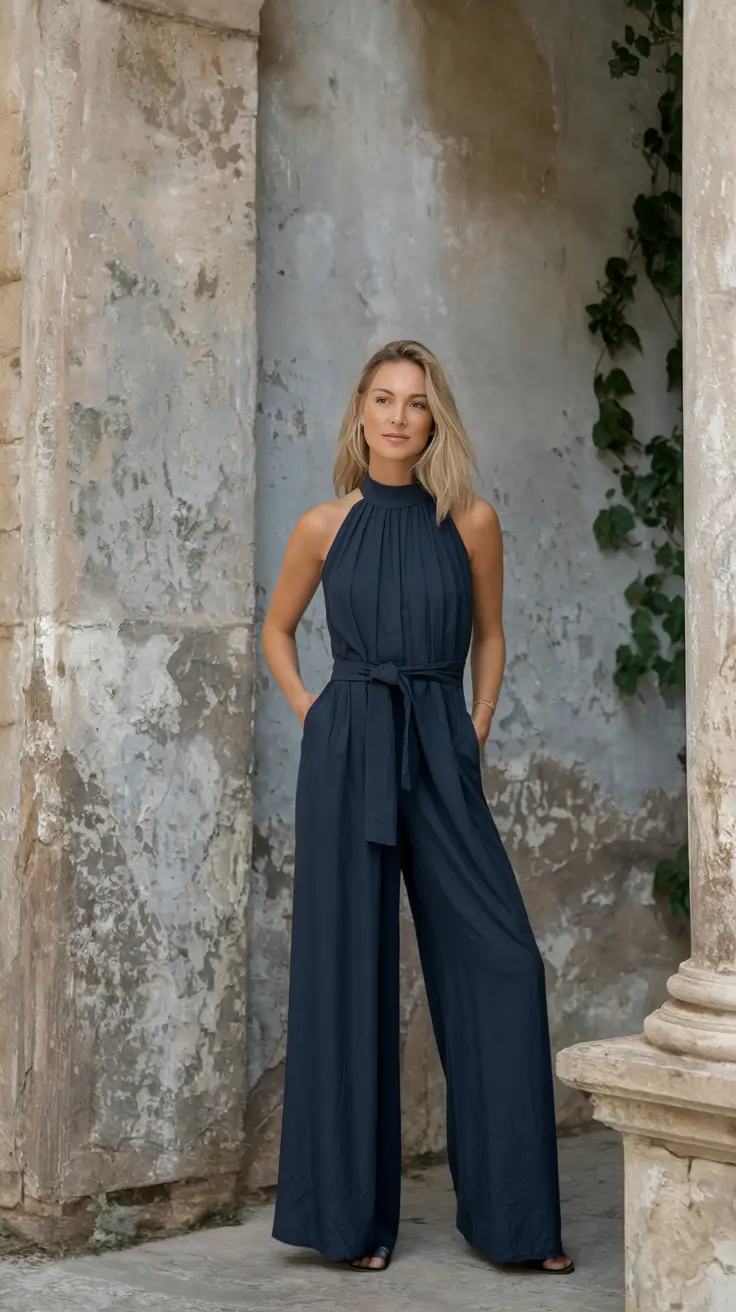 october wedding guest outfits Midnight Blue and Architectural Chic