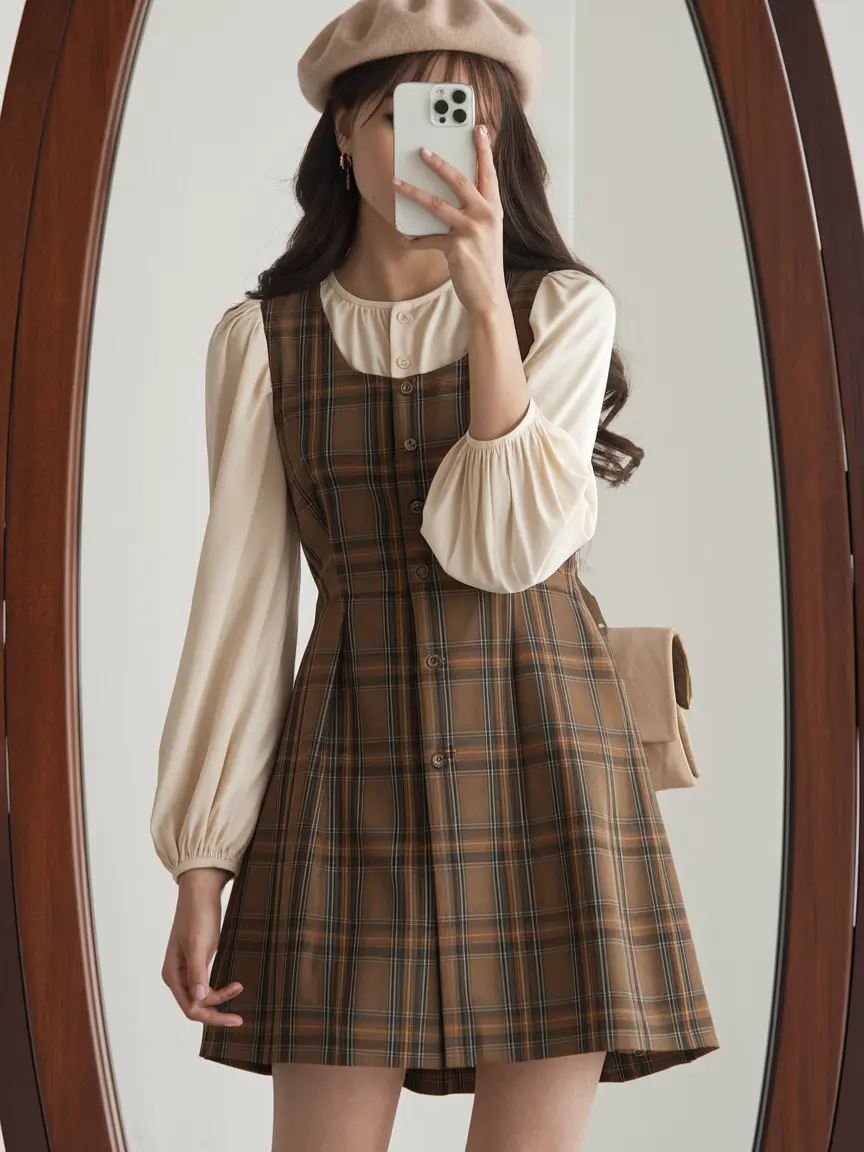 first day of school outfits Classic Plaid Revival with a Modern Parisian Twist