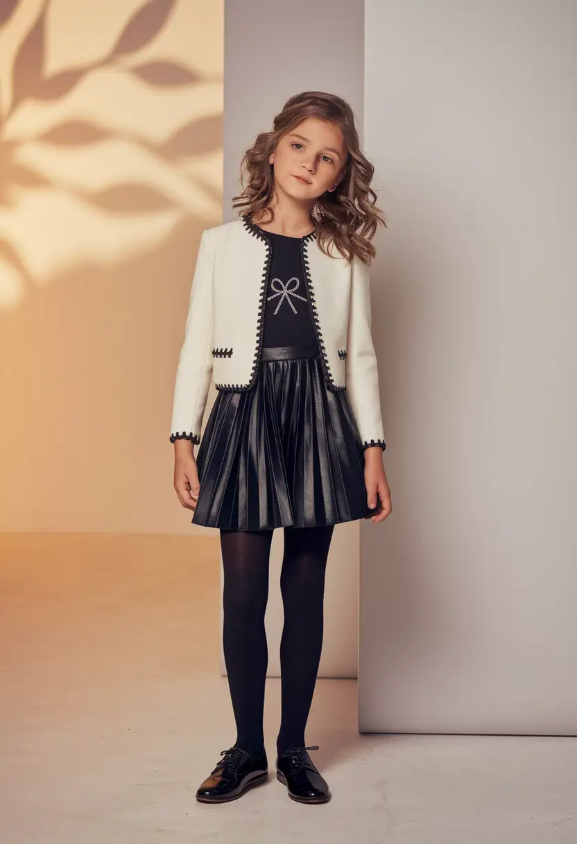 first day of school outfits Monochrome Luxe with a Leather Skirt Edge