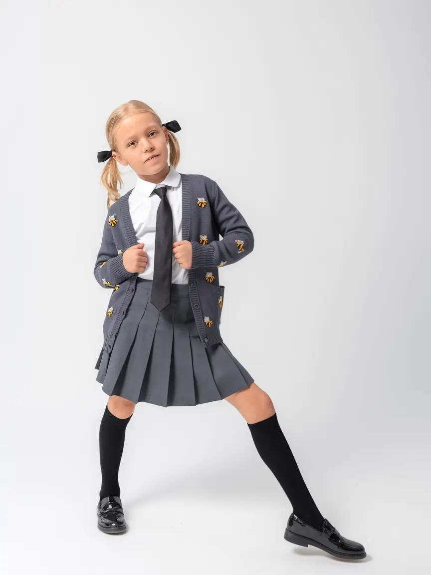 first day of school outfits uniform Playful Confidence with Classic Gray Uniform Vibes