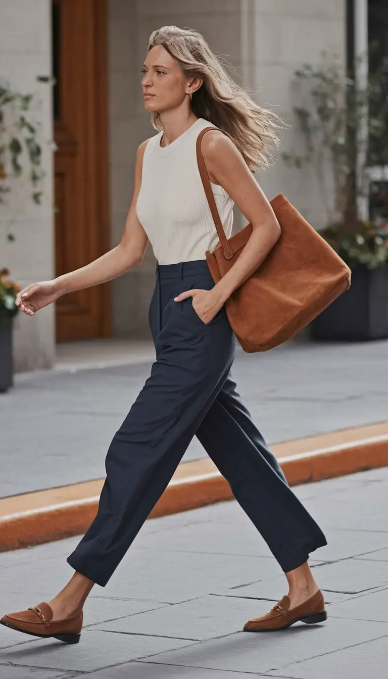 summer to fall transition outfits Effortless Neutrals for Office and Errands