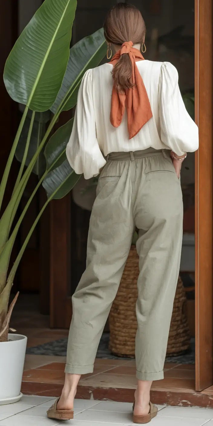 summer to fall transition outfits ideas 2025 Muted Neutrals with Earthy Accent
