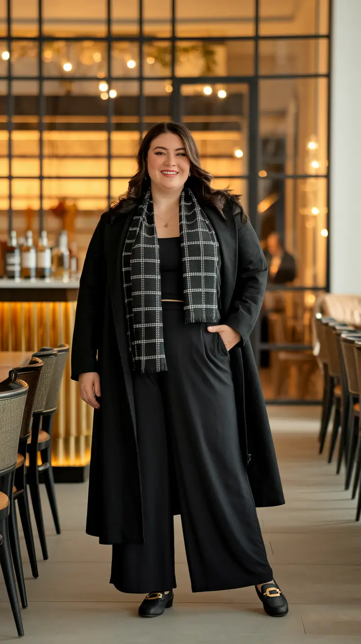 fall plus size outfits going out Modern Monochrome for Fall Evenings