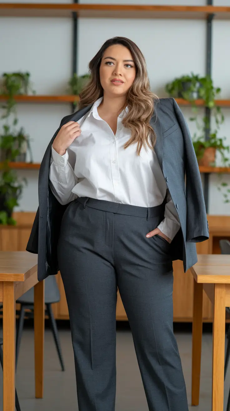 fall plus size outfits for work office Power Suit with a Polished Edge