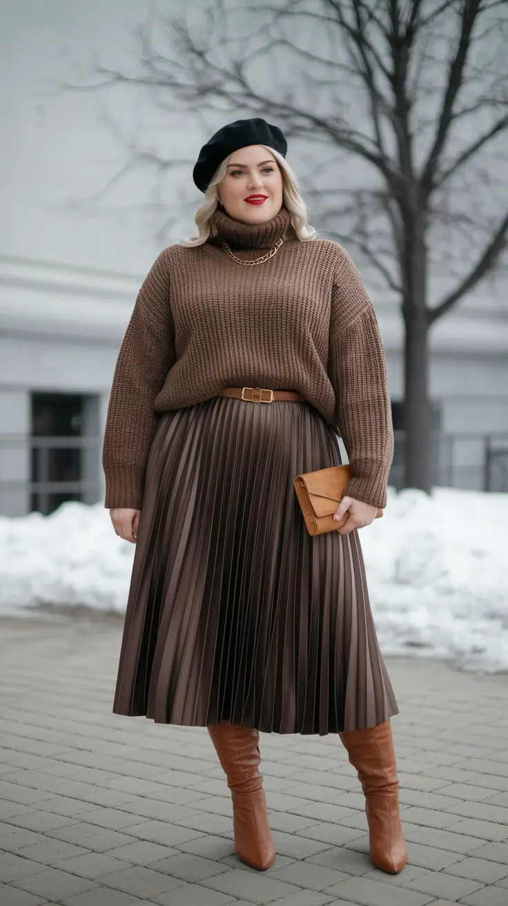 fall plus size outfits aesthetic Cocoa Pleats and Parisian Flair