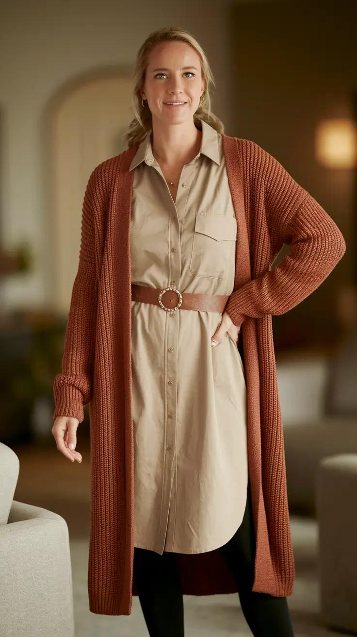 fall plus size outfits casual work Warm Tones and Layered Charm