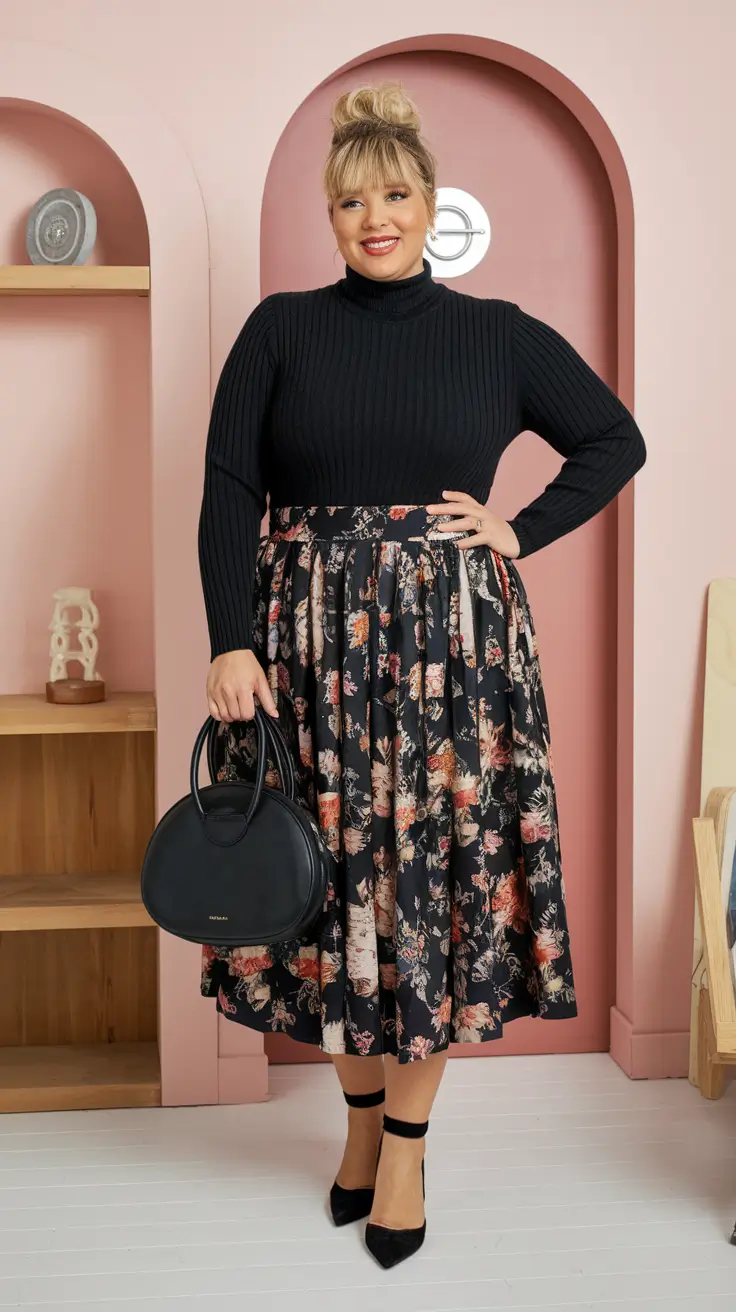 fall plus size outfits office Refined Florals in Moody Contrast