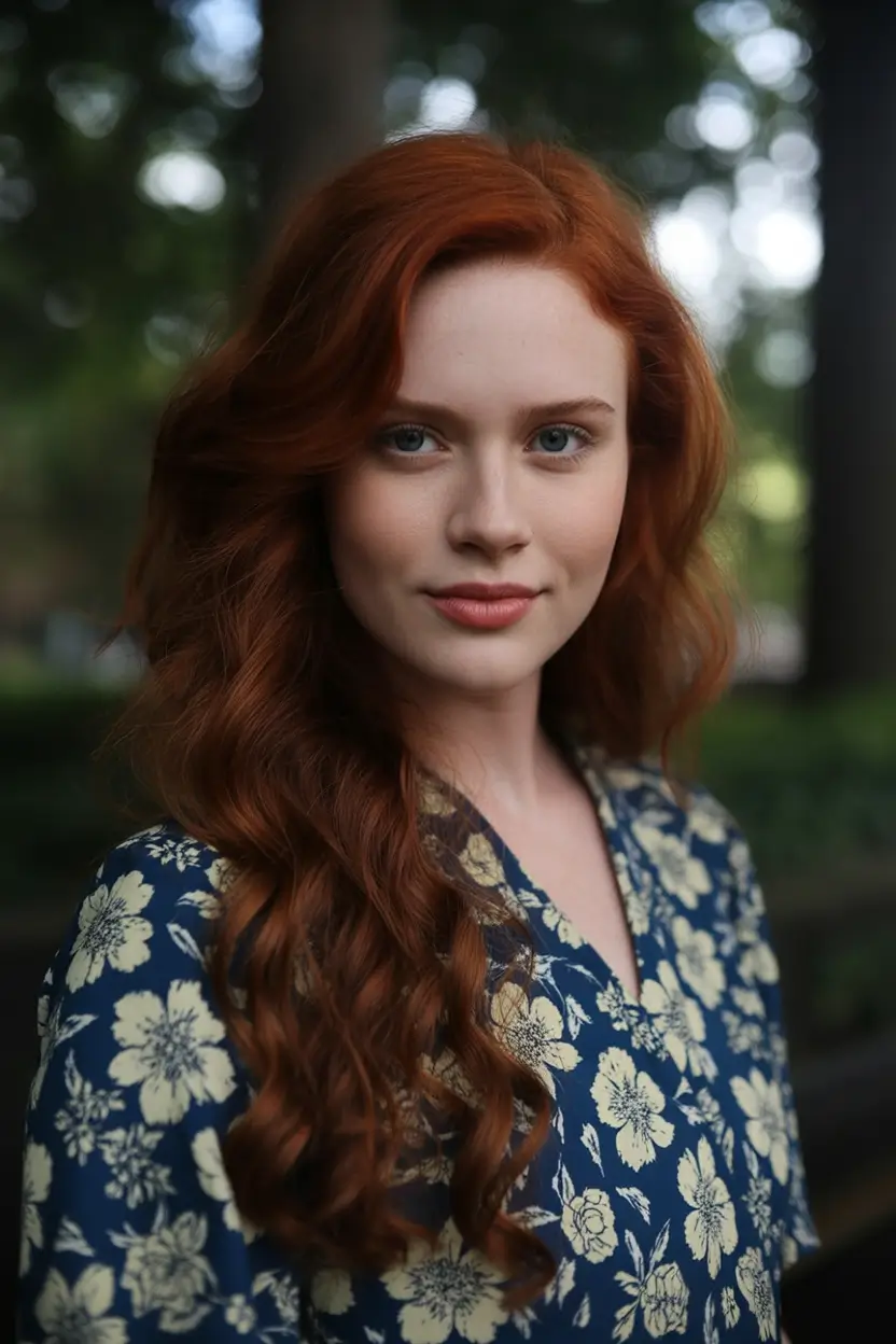auburn fall hair color Deep Auburn Elegance in Nature