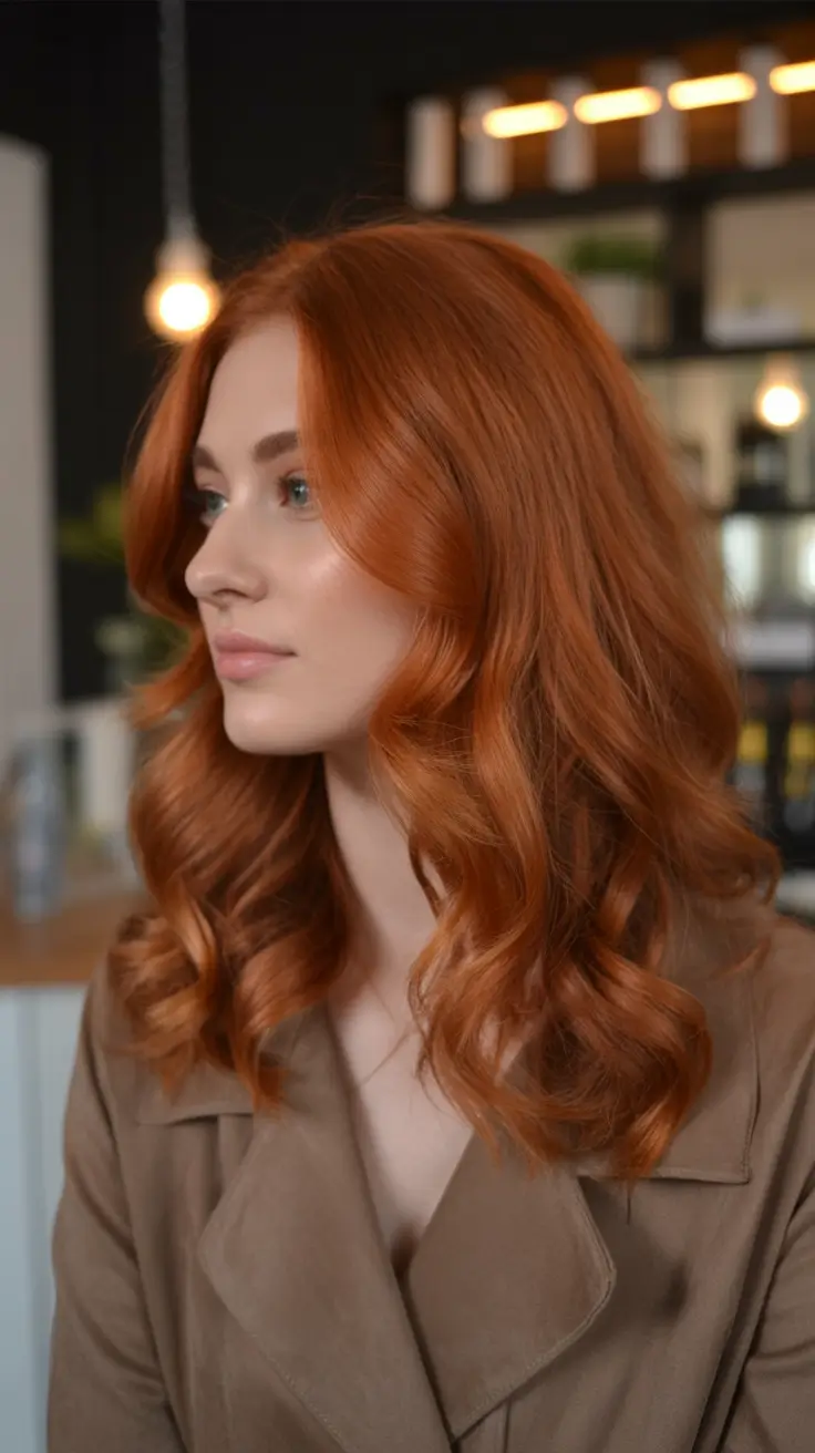auburn fall hair color Soft Auburn Glam with Cascading Curls