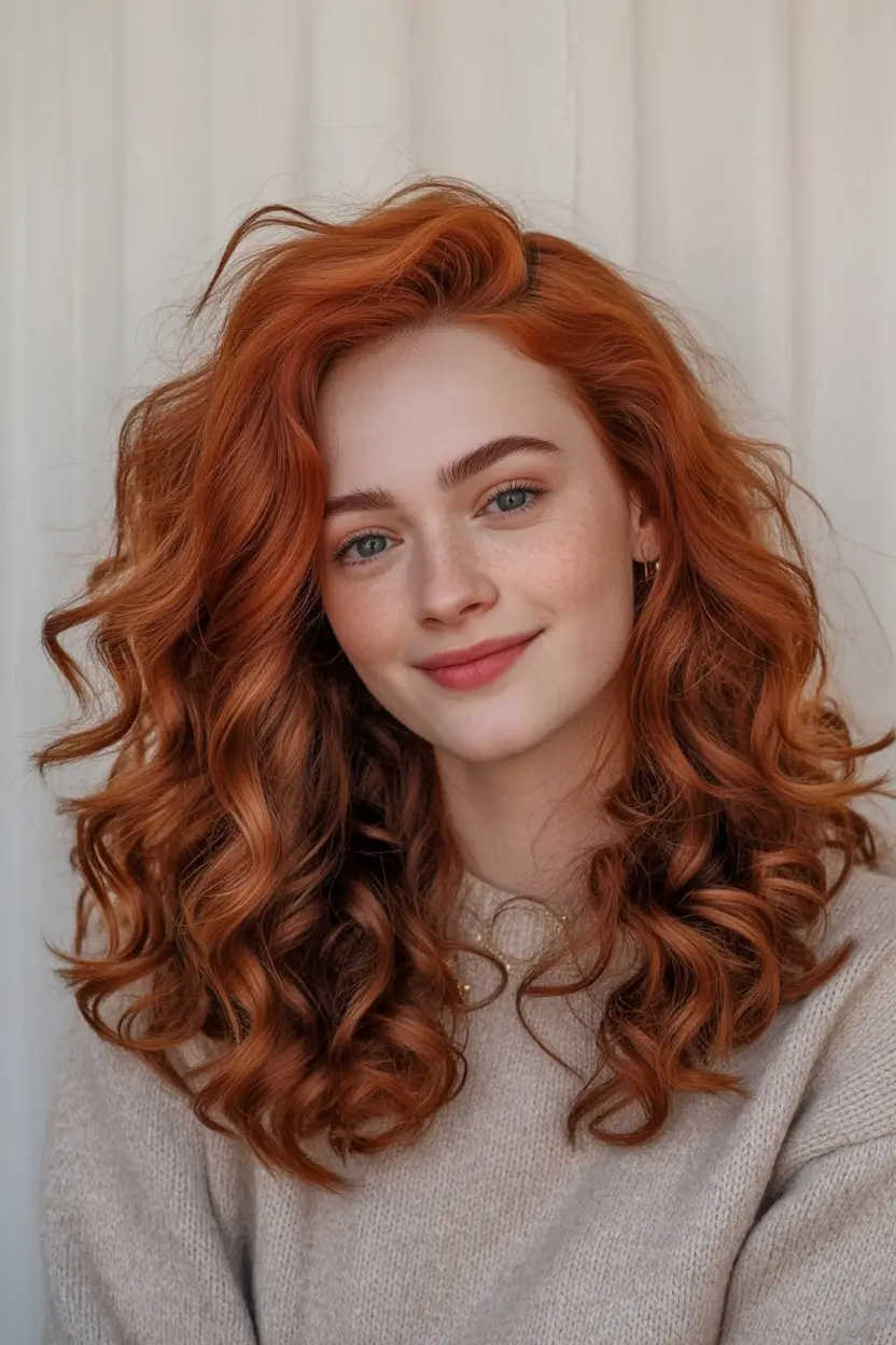 auburn fall hair color Voluminous Redhead Energy