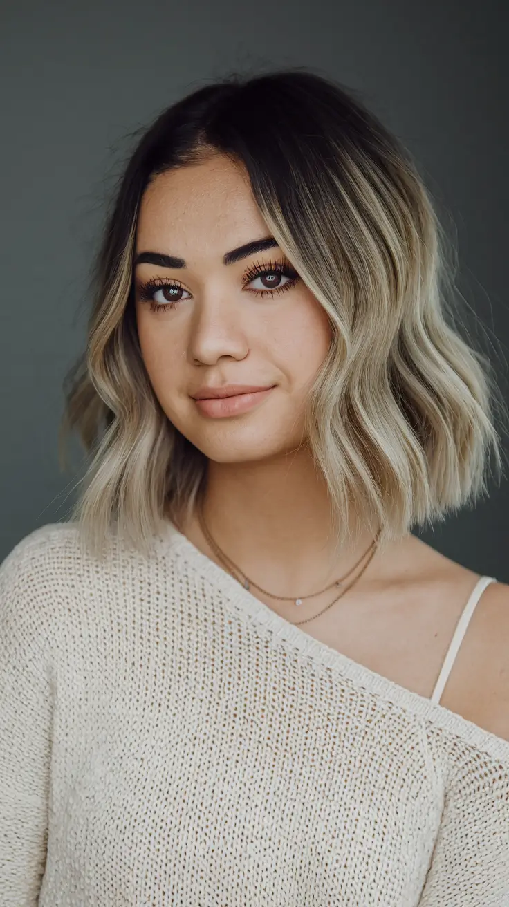 autumn fall haircuts Soft Ash Waves with a Polished Edge