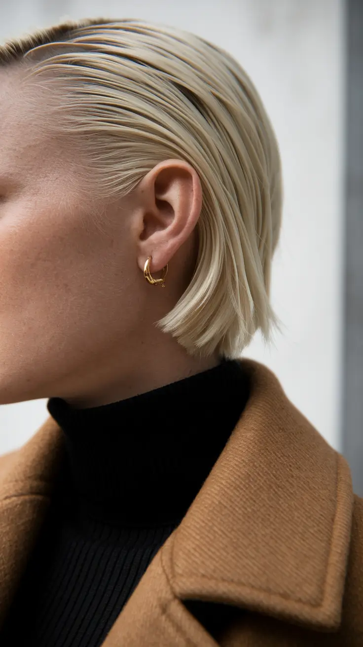 Soft Autumn Haircuts for 2025 Sleek Blonde Bob with Tucked Ends