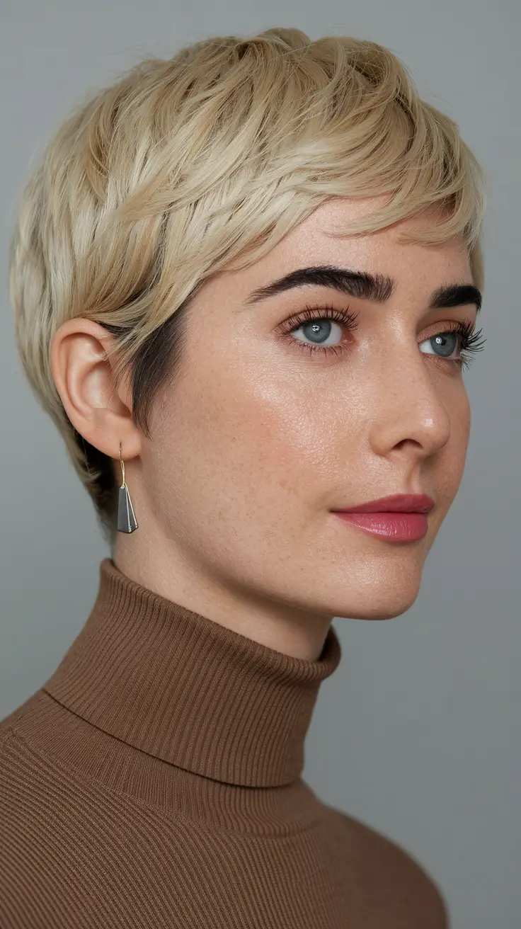 autumn fall haircuts Platinum Crop with Soft Side Texture