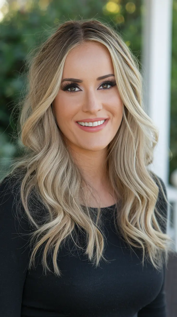 caramel fall hair colors Golden Caramel Blonde Waves with Lived-In Shine