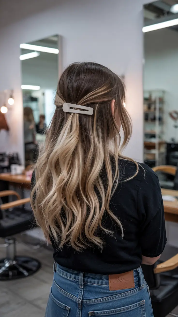 caramel fall hair colors Rooty Brunette Melt with Platinum-Tipped Caramel Waves