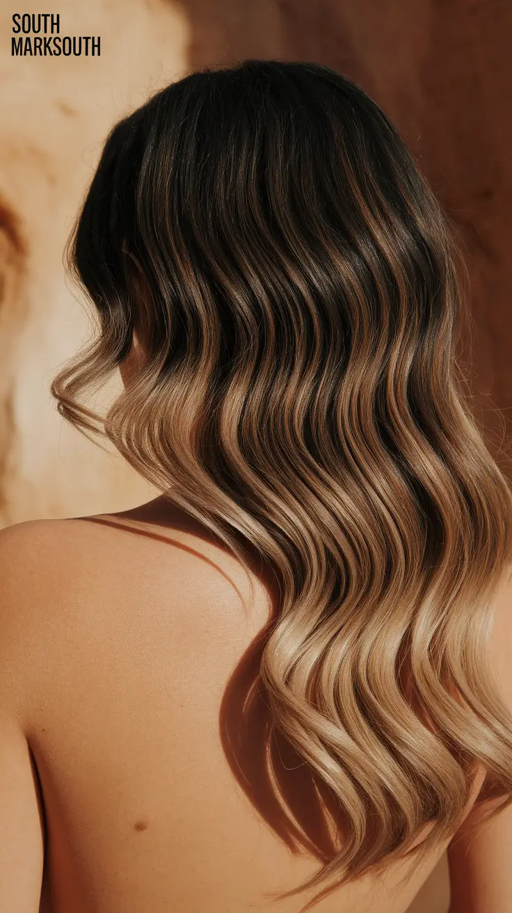 caramel fall hair colors Blended Mocha-to-Caramel Waves