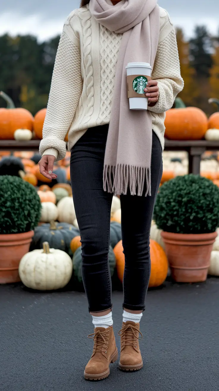 cozy fall outfits aesthetic school Warm Neutrals with a Pumpkin Spice Mood