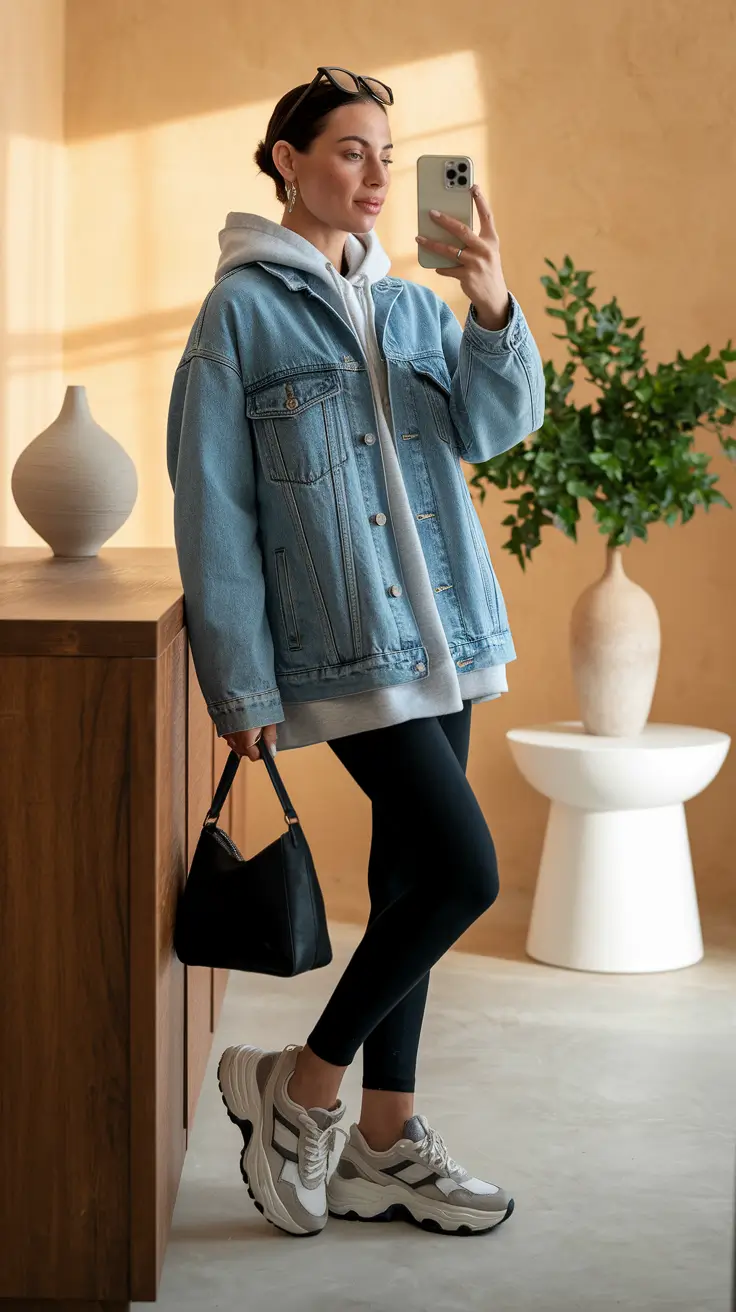 cozy fall outfits Structured Neutrals with Sporty Touches