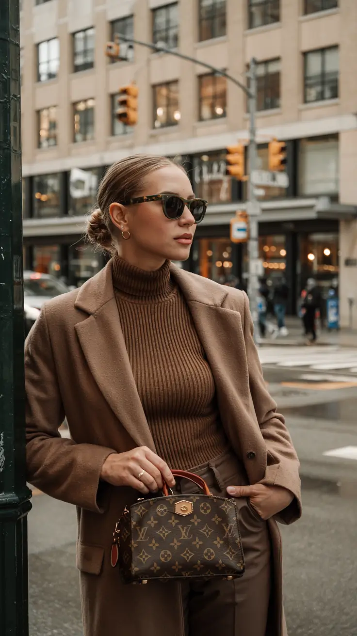 cozy fall outfits Structured Neutrals with Sporty Touches