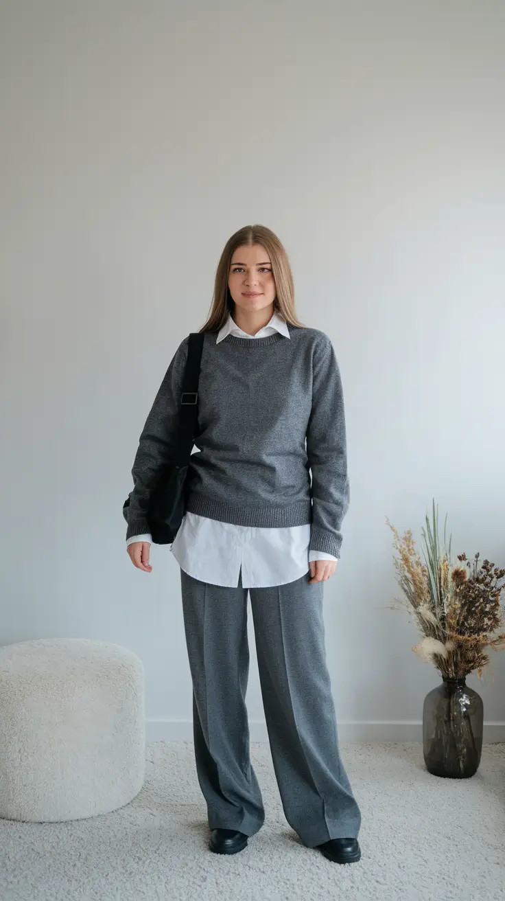 cozy fall outfits midsize Layered and Academic-Inspired