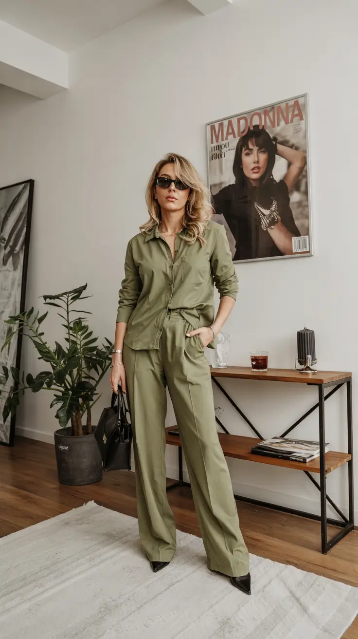 trendy fall outfits 2025 Utility Green for Urban Confidence