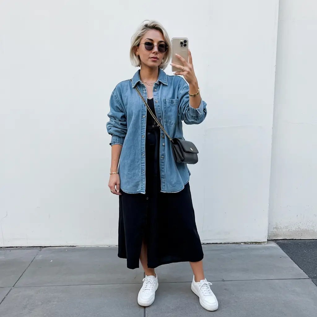 trendy fall outfits 2025 Denim Layering Meets Urban Ease