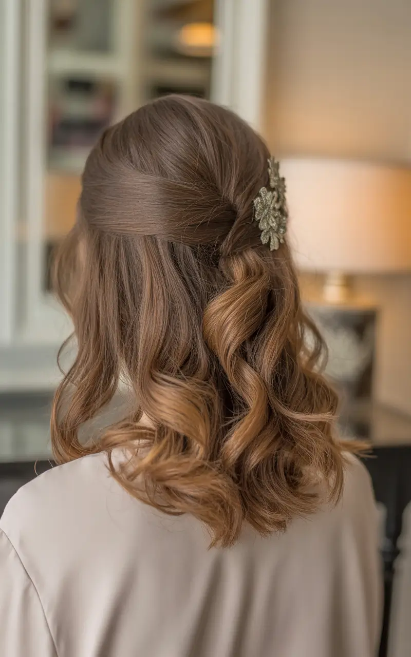 cute fall hairstyles Twisted Half-Updo with a Vintage Clip