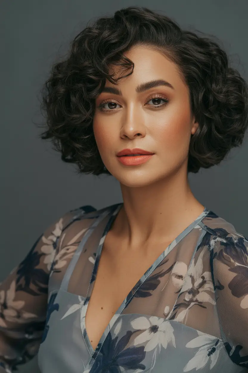 cute fall hairstyles Coiled Bob with Sculpted Volume