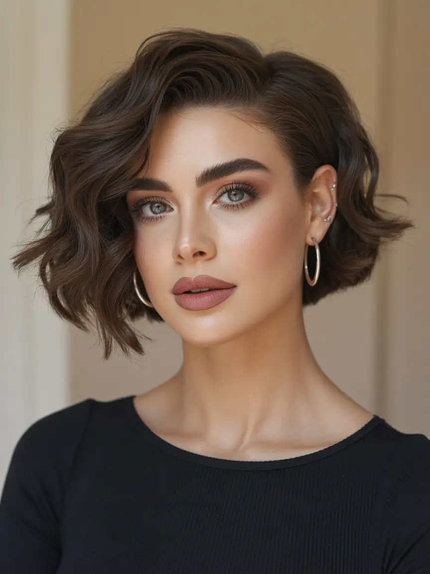 cute fall hairstyles Old Hollywood Glam Bob with Sculpted Waves